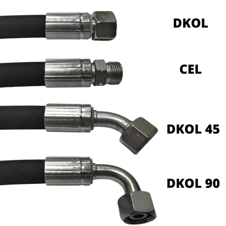 Przewód Hydrauliczny DN06 1SN M12x1.5 DKOL45-DKOL90 800mm 225bar